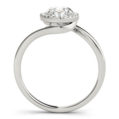 Oval Diamond Freeform Halo Engagement Ring | 0.13 Carat Total Weight