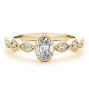 1.00 Carat Vintage Moissanite Oval Engagement Ring | Mariah