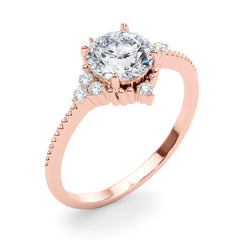 Round Diamond & Moissanite Engagement Ring | Michaela