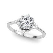 Round Diamond & Moissanite Engagement Ring | Michaela