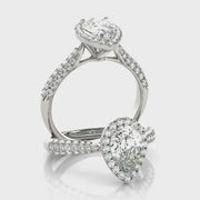 Pear Diamond Halo Pavé Engagement Ring | 0.38 Carat Total Weight