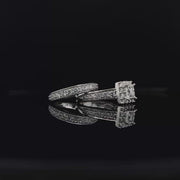 White Gold Princess Cut Halo Diamond Wedding Set | 1.50 Carat Total Weight | Opera Collection