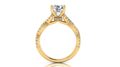 Halo Twisted Diamond Halo Engagement Ring | 0.50 Carat Total Weight