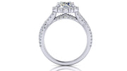 Round Halo Diamond Crown Halo Engagement Ring | 1.00 Carat Total Weight