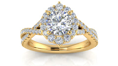 Round Halo Diamond Crown Halo Engagement Ring | 1.00 Carat Total Weight