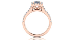 Rose Gold Princess Cut Halo Diamond Engagement Ring | 0.50 Carat Total Weight