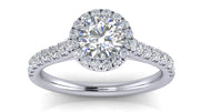 Round Diamond Halo Engagement Ring| 0.50 Carat Total Weight