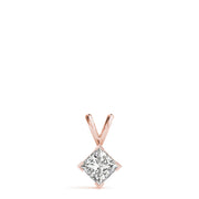 Kite Set Princess Cut Solitaire Diamond Pendant