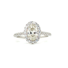 White Gold Oval Halo Diamond Engagement Ring | 1.53 Carat Total Weight | Opera Collection