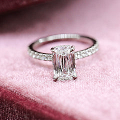 18KW HIDDEN HALO LEGACY CUT ENGAGEMENT RING | 2.65 CARAT TOTAL WEIGHT