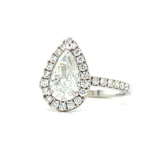 White Gold Pear Halo Diamond Engagement Ring | 2.02 Carat Total Weight | Opera Collection