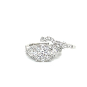 Twisted Pavé Double Halo Round Engagement Ring | 2.06 Carat Total Weight
