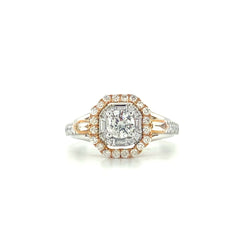 Rose Gold Double Halo Diamond Engagement Ring | 1.50 Carat Total Weight