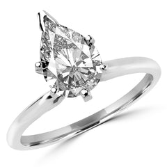White Gold Pear Cut Solitaire Engagement Ring | 0.90 Carat Total Weight