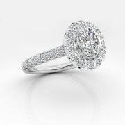 White Gold Oval Halo Engagement Ring | 1.00 Carat Total Weight