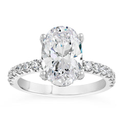 The Belle Ring-  Oval Cut Hidden Halo