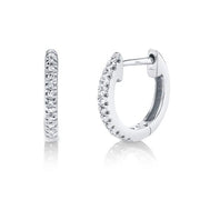 White Gold Diamond Huggie Hoop Earring | 0.07 Carat Total Weight