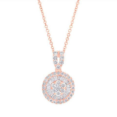 Rose Gold Fancy Diamond & Baguette Necklace | 0.65 Carat Total Weight