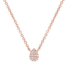 Rose Gold Diamond Pavé Necklace | 0.05 Carat Total Weight