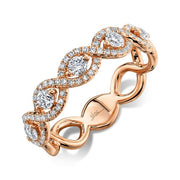 Rose Gold Infinity Twisted Diamond Band | 0.60 Carat Total Weight