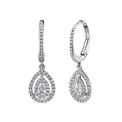 White Gold Pear Shape Diamond Drop Earrings | 0.41 Carat Total Weight