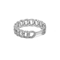 White Gold Fancy Link Diamond Ring | 0.18 Carat Total Weight