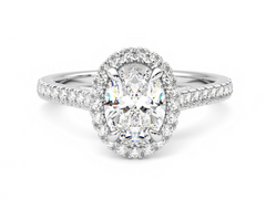 White Gold Oval Halo Engagement Ring | 1.75 Carat Total Weight