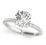 White Gold Hidden Halo Round Diamond Engagement Ring | 0.33 Carat Total Weight