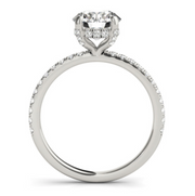 White Gold Hidden Halo Round Diamond Engagement Ring | 0.33 Carat Total Weight