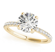 Yellow Gold Hidden Halo Round Diamond Engagement Ring | 0.33 Carat Total Weight