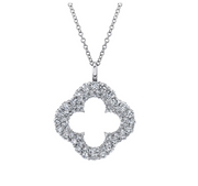 White Gold Diamond Clover Necklace | 1.04 Carat Total Weight