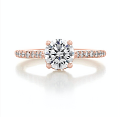 Rose Gold Round Diamond Prong Set Engagement Ring | 1.25 Carat Total Weight