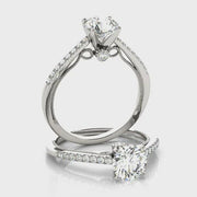 Round Diamond Fancy Cathedral Engagement Ring | 0.67 Carat Total Weight