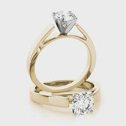 Round Diamond Cathedral Engagement Ring