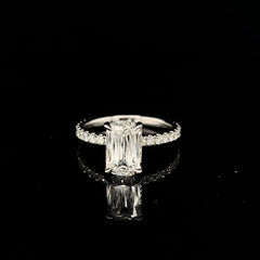 18KW HIDDEN HALO LEGACY CUT ENGAGEMENT RING | 2.65 CARAT TOTAL WEIGHT