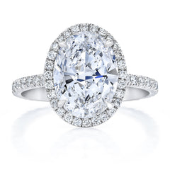 Oval Diamond Halo Pavé Engagement Ring| 0.50 Carat Total Weight