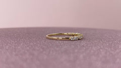 Yellow Gold Round and Baguette Diamond Band