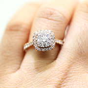 Rose Gold Cushion Frame Diamond Unity Ring | 1.00 Carat Total Weight -  MarquiseJewelers