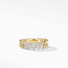 Yellow Gold Fancy Cuban Link Diamond Ring | 0.40 Carat Total Weight