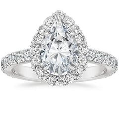 White Gold Pear Halo Engagement Ring | 2.00 Carat Total Weight