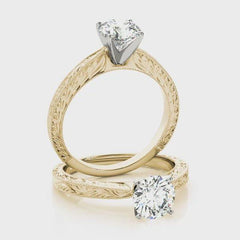 Round Diamond Fancy Tiffany Engagement Ring