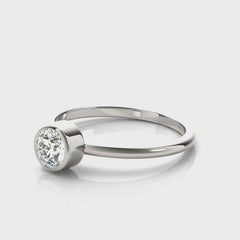 Round Diamond Bezel-Setting Engagement Ring