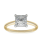 Yellow Gold Princess Cut Solitaire Engagement Ring | 1.57 Carat Total Weight