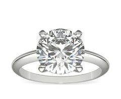White Gold Round Solitaire Engagement Ring | 3.00 Carat Total Weight