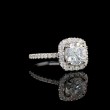 14K White Gold Halo Round Diamond Engagement Ring
