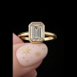 14K Yellow Gold Emerald Cut Diamond Engagement Ring