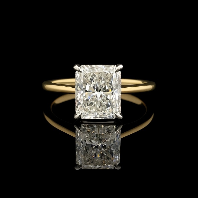 14K Yellow Gold Radiant Diamond Engagement Ring