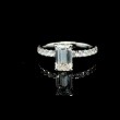 10K White Gold Emerald Diamond Engagement Ring