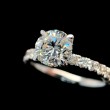 10K White Gold Round Diamond Engagement Ring
