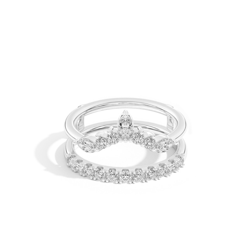 Bianca 0.94 Ct Round/Marquise Diamond Ring Guard